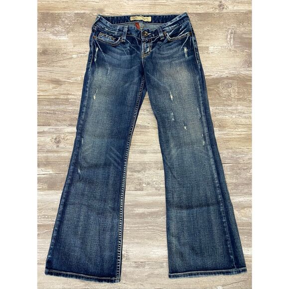 BKE Sabrina Flare Jeans Low Rise Distressed Women’s Sz 27x29.5 - Picture 1 of 6